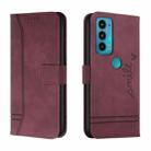 For Motorola Moto Edge 20 Retro Skin Feel Horizontal Flip Soft TPU + PU Leather Case with Holder & Card Slots & Photo Frame(Wine Red) - 1