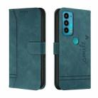 For Motorola Moto Edge 20 Retro Skin Feel Horizontal Flip Soft TPU + PU Leather Case with Holder & Card Slots & Photo Frame(Dark Green) - 1