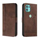 For Motorola Moto Edge 20 Lite Retro Skin Feel Horizontal Flip Soft TPU + PU Leather Case with Holder & Card Slots & Photo Frame(Coffee) - 1