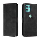 For Motorola Moto Edge 20 Lite Retro Skin Feel Horizontal Flip Soft TPU + PU Leather Case with Holder & Card Slots & Photo Frame(Black) - 1