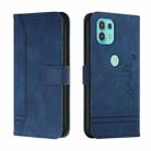 For Motorola Moto Edge 20 Lite Retro Skin Feel Horizontal Flip Soft TPU + PU Leather Case with Holder & Card Slots & Photo Frame(Blue) - 1