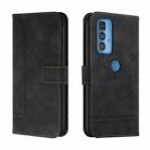 For Motorola Moto Edge 20 Pro Retro Skin Feel Horizontal Flip Soft TPU + PU Leather Case with Holder & Card Slots & Photo Frame(Black) - 1