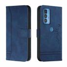 For Motorola Moto Edge 20 Pro Retro Skin Feel Horizontal Flip Soft TPU + PU Leather Case with Holder & Card Slots & Photo Frame(Blue) - 1