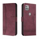 For Motorola Moto G 5G Retro Skin Feel Horizontal Flip Soft TPU + PU Leather Case with Holder & Card Slots & Photo Frame(Wine Red) - 1