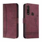 For Motorola Moto G Power 2020 Retro Skin Feel Horizontal Flip Soft TPU + PU Leather Case with Holder & Card Slots & Photo Frame(Wine Red) - 1