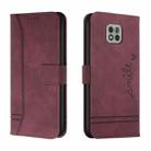 For Motorola Moto G Power 2021 Retro Skin Feel Horizontal Flip Soft TPU + PU Leather Case with Holder & Card Slots & Photo Frame(Wine Red) - 1