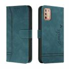 For Motorola Moto G9 Plus Retro Skin Feel Horizontal Flip Soft TPU + PU Leather Case with Holder & Card Slots & Photo Frame(Dark Green) - 1