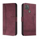 For Motorola Moto G9 Power Retro Skin Feel Horizontal Flip Soft TPU + PU Leather Case with Holder & Card Slots & Photo Frame(Wine Red) - 1