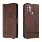 For Motorola Moto G10 / G20 / G30 Retro Skin Feel Horizontal Flip Soft TPU + PU Leather Case with Holder & Card Slots & Photo Frame(Coffee) - 1
