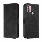 For Motorola Moto G10 / G20 / G30 Retro Skin Feel Horizontal Flip Soft TPU + PU Leather Case with Holder & Card Slots & Photo Frame(Black) - 1