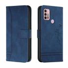 For Motorola Moto G10 / G20 / G30 Retro Skin Feel Horizontal Flip Soft TPU + PU Leather Case with Holder & Card Slots & Photo Frame(Blue) - 1