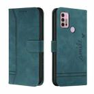 For Motorola Moto G10 / G20 / G30 Retro Skin Feel Horizontal Flip Soft TPU + PU Leather Case with Holder & Card Slots & Photo Frame(Dark Green) - 1