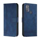 For Motorola Moto G50 Retro Skin Feel Horizontal Flip Soft TPU + PU Leather Case with Holder & Card Slots & Photo Frame(Blue) - 1