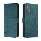 For Motorola Moto G50 Retro Skin Feel Horizontal Flip Soft TPU + PU Leather Case with Holder & Card Slots & Photo Frame(Dark Green) - 1