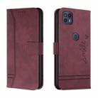 For Motorola Moto G50 5G Retro Skin Feel Horizontal Flip Soft TPU + PU Leather Case with Holder & Card Slots & Photo Frame(Wine Red) - 1