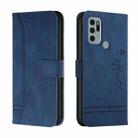 For Motorola Moto G60S Retro Skin Feel Horizontal Flip Soft TPU + PU Leather Case with Holder & Card Slots & Photo Frame(Blue) - 1