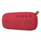 NewRixing NR-4012 TWS Fresh Style Splashproof Mesh Bluetooth Speaker with Leather Buckle(Red) - 1