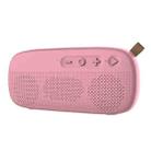 NewRixing NR-4012 TWS Fresh Style Splashproof Mesh Bluetooth Speaker with Leather Buckle(Pink) - 1