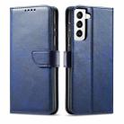 For Samsung Galaxy S21 5G Calf Texture Buckle Horizontal Flip Leather Case with Holder & Card Slots & Wallet(Blue) - 1