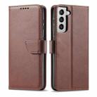 For Samsung Galaxy S21 5G Calf Texture Buckle Horizontal Flip Leather Case with Holder & Card Slots & Wallet(Brown) - 1