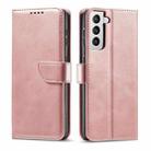 For Samsung Galaxy S21+ 5G Calf Texture Buckle Horizontal Flip Leather Case with Holder & Card Slots & Wallet(Rose Gold) - 1