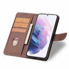 For Samsung Galaxy S21+ 5G Calf Texture Buckle Horizontal Flip Leather Case with Holder & Card Slots & Wallet(Brown) - 5