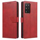 For Samsung Galaxy Note20 Ultra Calf Texture Buckle Horizontal Flip Leather Case with Holder & Card Slots & Wallet(Red) - 1