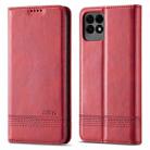 For Huawei Maimang 10 SE AZNS Magnetic Calf Texture Horizontal Flip Leather Case with Card Slots & Holder & Wallet(Red) - 1