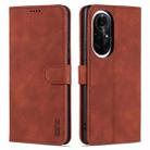 For Huawei nova 8 AZNS Skin Feel Calf Texture Horizontal Flip Leather Case with Card Slots & Holder & Wallet(Brown) - 1