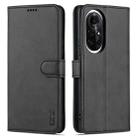 For Huawei nova 8 Pro AZNS Skin Feel Calf Texture Horizontal Flip Leather Case with Card Slots & Holder & Wallet(Black) - 1