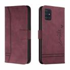 For Samsung Galaxy M51 Retro Skin Feel Horizontal Flip Soft TPU + PU Leather Case with Holder & Card Slots & Photo Frame(Wine Red) - 1