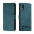 For Samsung Galaxy A01 Retro Skin Feel Horizontal Flip Soft TPU + PU Leather Case with Holder & Card Slots & Photo Frame(Army Green) - 1