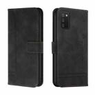 For Samsung Galaxy A02s EU Version Retro Skin Feel Horizontal Flip Soft TPU + PU Leather Case with Holder & Card Slots & Photo Frame(Black) - 1
