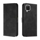 For Samsung Galaxy A12 Retro Skin Feel Horizontal Flip Soft TPU + PU Leather Case with Holder & Card Slots & Photo Frame(Black) - 1