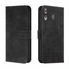 For Samsung Galaxy A20s Retro Skin Feel Horizontal Flip Soft TPU + PU Leather Case with Holder & Card Slots & Photo Frame(Black) - 1