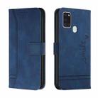 For Samsung Galaxy A21s Retro Skin Feel Horizontal Flip Soft TPU + PU Leather Case with Holder & Card Slots & Photo Frame(Blue) - 1