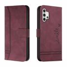 For Samsung Galaxy A32 5G Retro Skin Feel Horizontal Flip Soft TPU + PU Leather Case with Holder & Card Slots & Photo Frame(Wine Red) - 1