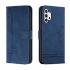 For Samsung Galaxy A32 5G Retro Skin Feel Horizontal Flip Soft TPU + PU Leather Case with Holder & Card Slots & Photo Frame(Blue) - 1