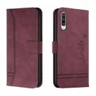 For Samsung Galaxy A50 Retro Skin Feel Horizontal Flip Soft TPU + PU Leather Case with Holder & Card Slots & Photo Frame(Wine Red) - 1