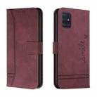 For Samsung Galaxy A51 4G Retro Skin Feel Horizontal Flip Soft TPU + PU Leather Case with Holder & Card Slots & Photo Frame(Wine Red) - 1