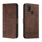 For Samsung Galaxy M31 Retro Skin Feel Horizontal Flip Soft TPU + PU Leather Case with Holder & Card Slots & Photo Frame(Coffee) - 1