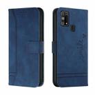 For Samsung Galaxy M31s Retro Skin Feel Horizontal Flip Soft TPU + PU Leather Case with Holder & Card Slots & Photo Frame(Blue) - 1