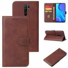 For Xiaomi Redmi 9 Calf Texture Buckle Horizontal Flip Leather Case with Holder & Card Slots & Wallet(Brown) - 1
