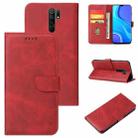For Xiaomi Redmi 9 Calf Texture Buckle Horizontal Flip Leather Case with Holder & Card Slots & Wallet(Red) - 1