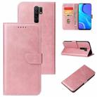 For Xiaomi Redmi 9 Calf Texture Buckle Horizontal Flip Leather Case with Holder & Card Slots & Wallet(Rose Gold) - 1