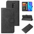 For Xiaomi Redmi 9 Calf Texture Buckle Horizontal Flip Leather Case with Holder & Card Slots & Wallet(Black) - 1