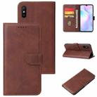 For Xiaomi Redmi 9A Calf Texture Buckle Horizontal Flip Leather Case with Holder & Card Slots & Wallet(Brown) - 1