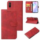 For Xiaomi Redmi 9A Calf Texture Buckle Horizontal Flip Leather Case with Holder & Card Slots & Wallet(Red) - 1