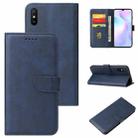 For Xiaomi Redmi 9A Calf Texture Buckle Horizontal Flip Leather Case with Holder & Card Slots & Wallet(Blue) - 1