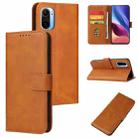 For Xiaomi Redmi K40 Calf Texture Buckle Horizontal Flip Leather Case with Holder & Card Slots & Wallet(Khaki) - 1